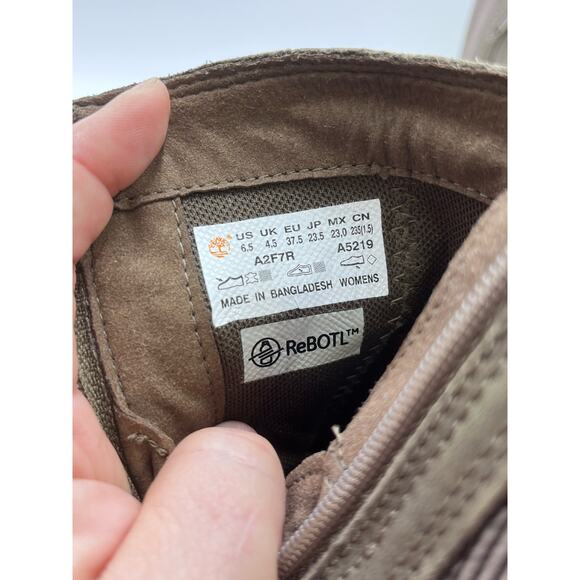 Timberland Women's Malynn‎ Side Zip Boots Leather Waterproof Olive Color Sz 6.5 - Picture 8 of 16